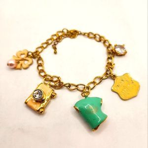 Juicy Couture Neiman Marcus Girls Best Friend Tee Camera Bow Logo Charm Bracelet